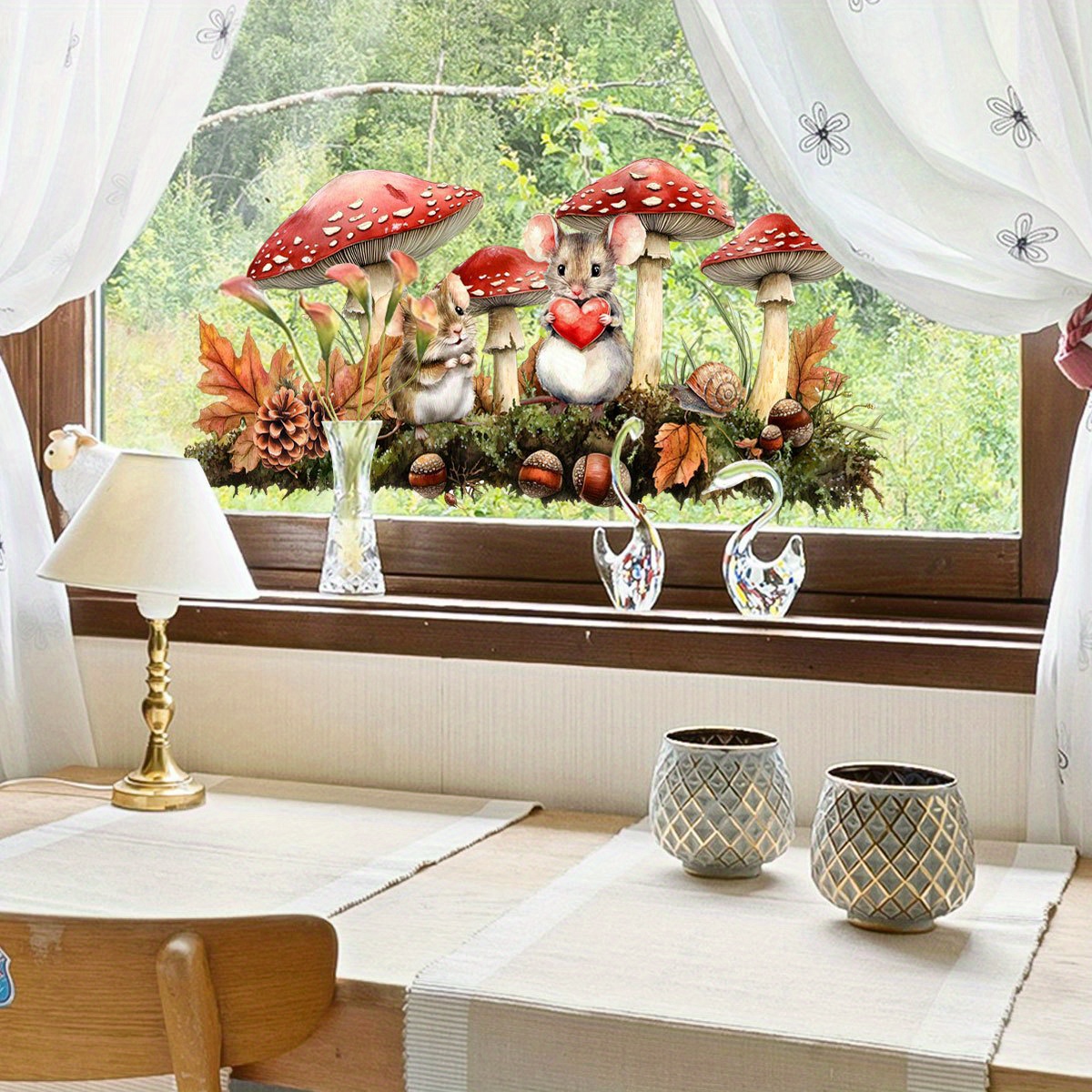TEMU Pâte pour fenêtre, motif , souris, vitre, salon, chambre à coucher, décoration intérieure, découpe de fenêtre