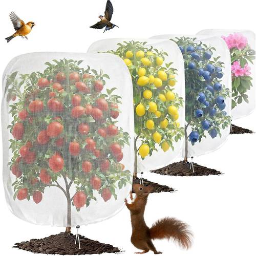 3pcs blueberry netting multiple sizes tomato plant net insect proof plant cover mesh plant protection cover with drawstring suitable for fruit trees shrubs vegetables flowers herbs ideal for