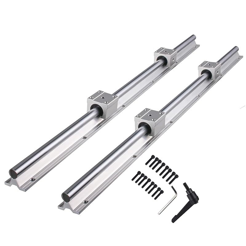 Linear Rail Sbr16-1200mm/47.24inch 2pcs 16mm/0.63inch Linear Bearing Rail Sliding Guide Shaft With 4pcs Sbr16uu Sliding Block For 3d Printer And Cnc Machine