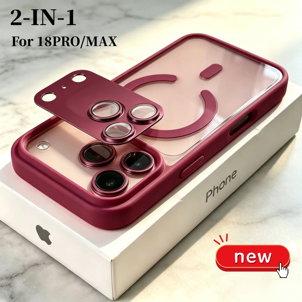 TEMU Set combinato pezzi: 1 custodia per telefono magnetica a di caduta + 1 protezione per fotocamera in di alluminio protezione completa del