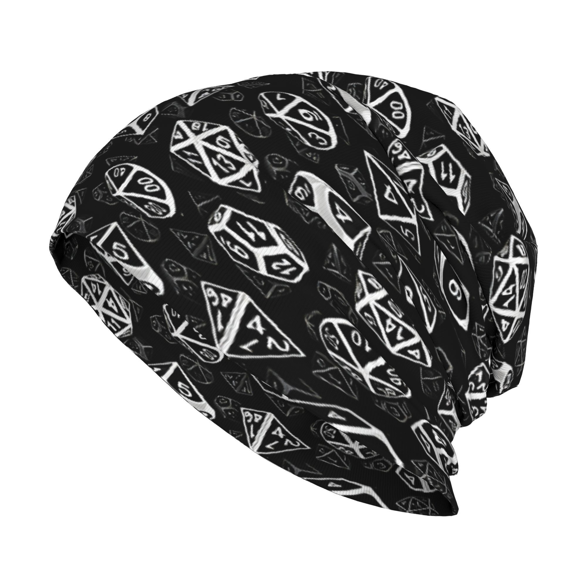 

1pc Unisex Polyester Hat D20 Dice Pattern, Skull Cap, Fit For Men And Women