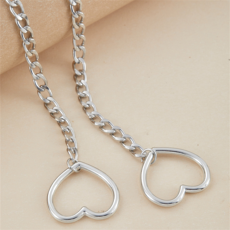 TEMU Collier long unique rétro punk avec pendentif de cœur creux - Chaîne réglable, accessoire de bijouterie tendance de cœur, cadeau de