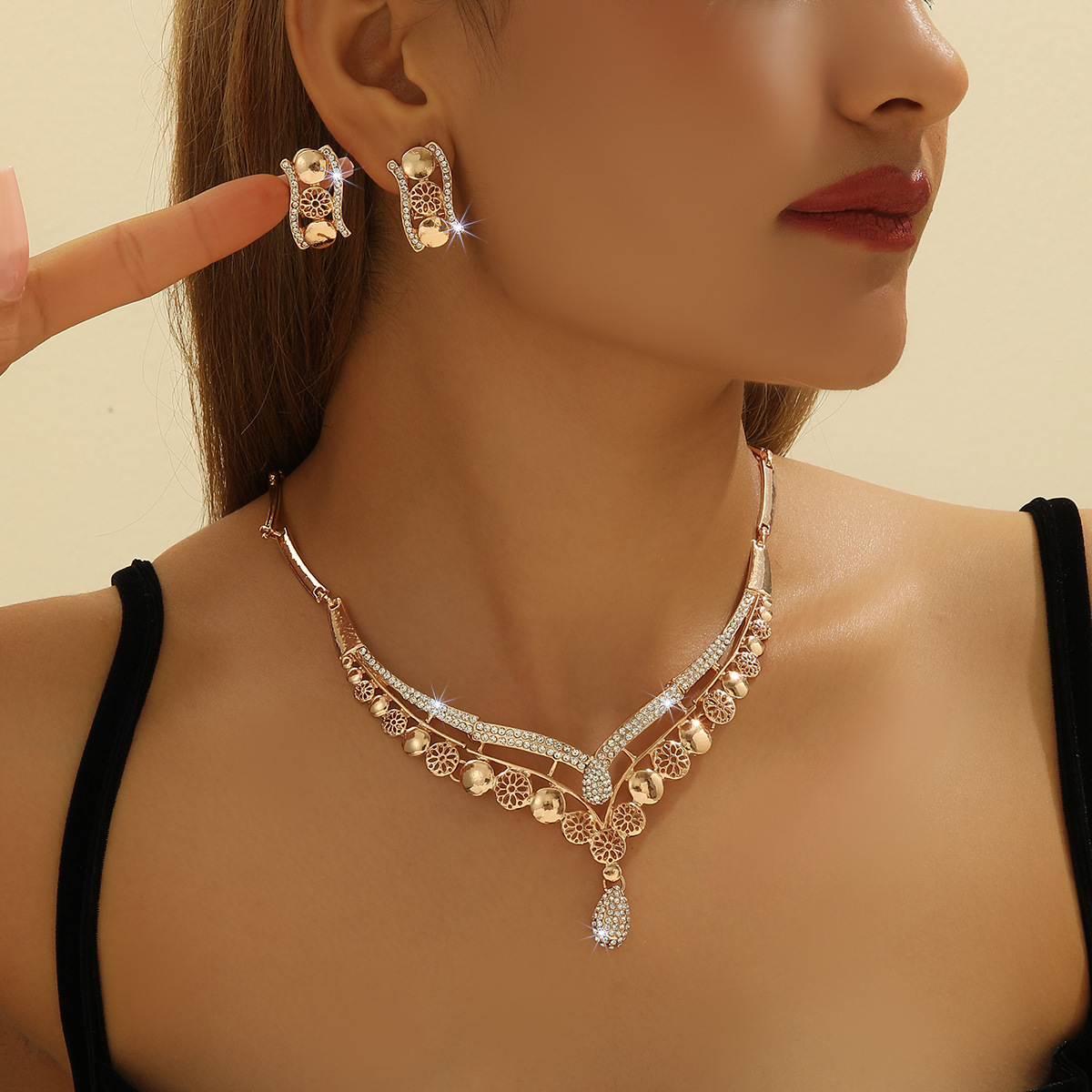 1 Set Fashionable Luxurious Designed High End Inlaid