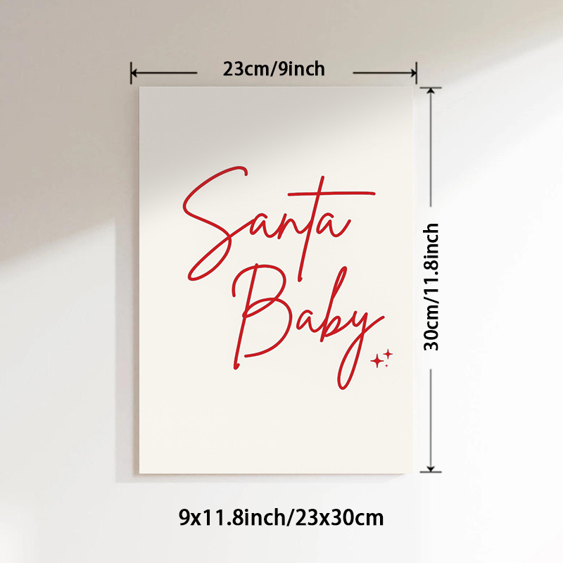 TEMU 2d Flat, 2d Flat, 1pc Unframed Canvas Art Featuring A Christmas Spirit Theme, Perfect For Festive Cheer To Your Walls. This Elegant Script