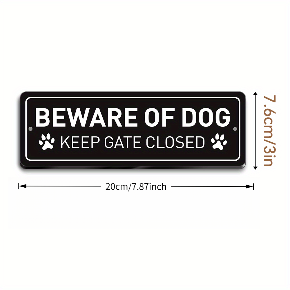 TEMU 2d Flat Acrylic Sign, "dog In Yard, Keep Gate Closed, " Beware Of Dogs, Dog Sign, , Pre-drilled Holes, Acrylic Material, Weatherproof,