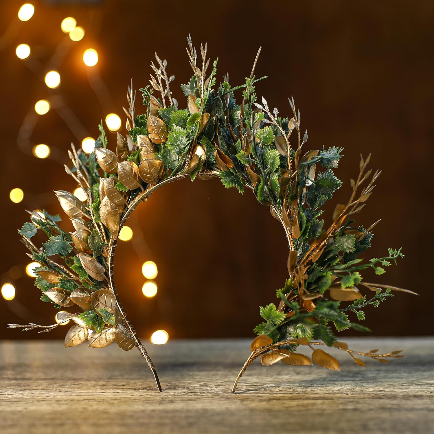 TEMU 1pc Handcrafted Forest Halo Headband - Floral Headband Crown For Fairies And , Suitable For Role-playing Parties And Gatherings - Artistic