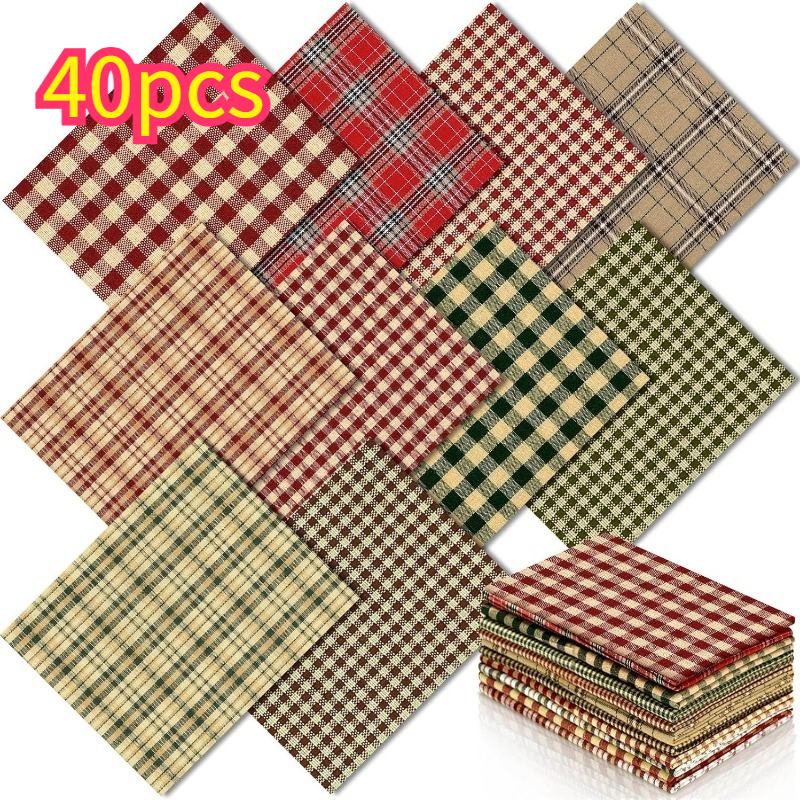 TEMU 40pcs 20*25cm (7.87*9.84in) Christmas Theme Series, Printed Handmade Fabric, Handmade , Strips Diy Craft Materials, Includes Sets With Different