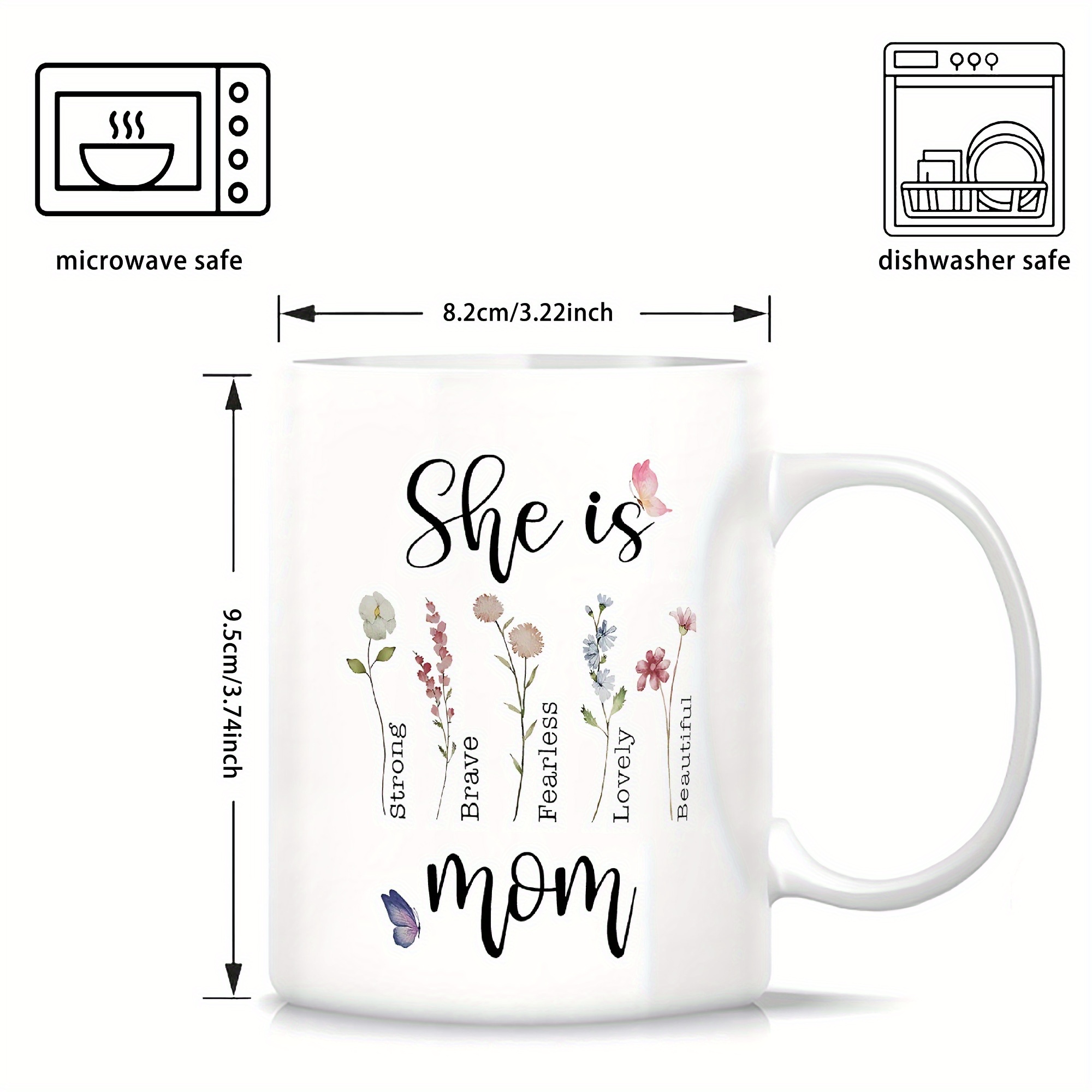 1pc     mug   ceramic cup with inspirational quotes 11oz dishwasher microwave safe mothers day birthday christmas gift for mom from daughter son grandma mum   cup artistic script design comfortable handle 1