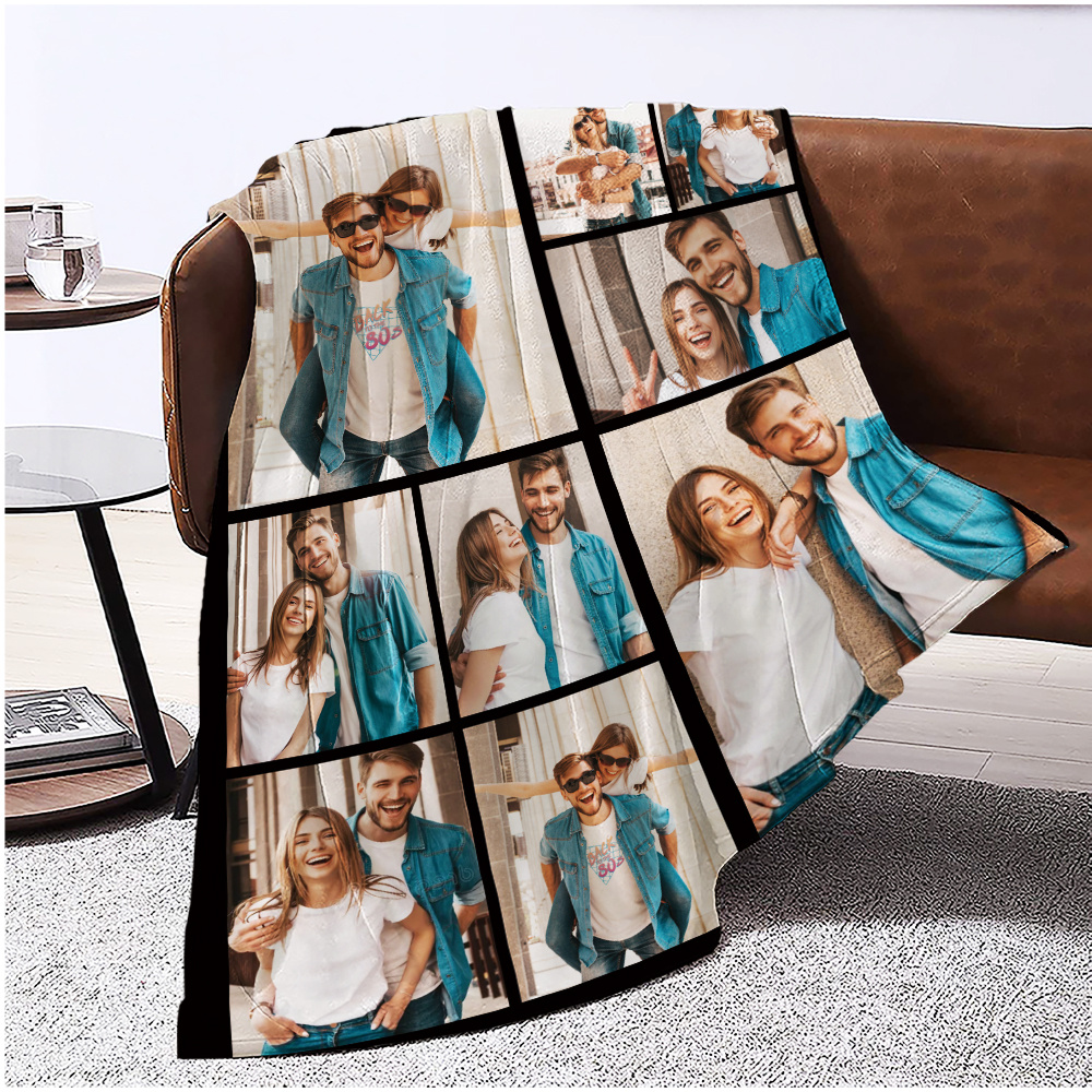 personalized couples flannel throw blanket custom   soft warm for couch bed office camping perfect gift for     details 4