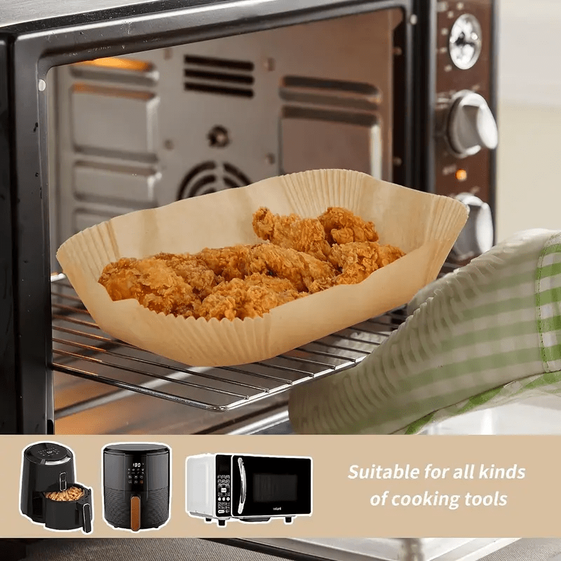 100  disposable air fryer liners oil waterproof   home kitchens rvs and parties essential baking accessories for healthy cooking air fryer paper pads   details 0