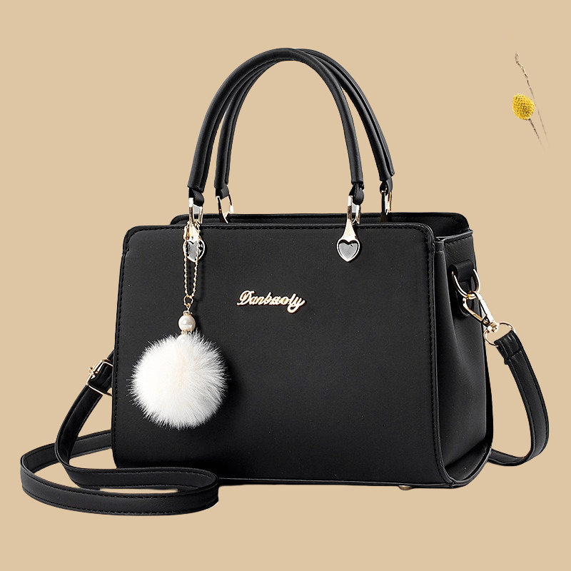 

1pc Élégante Sac À Bandoulière En Cuir Pour Femmes, Couleur Unie, Fermeture À Glissière, Doublure En Polyester, Porte-bracelet , Détail De Peinture D'Édges, Polyvalent Pour Les Et Les - Noir//