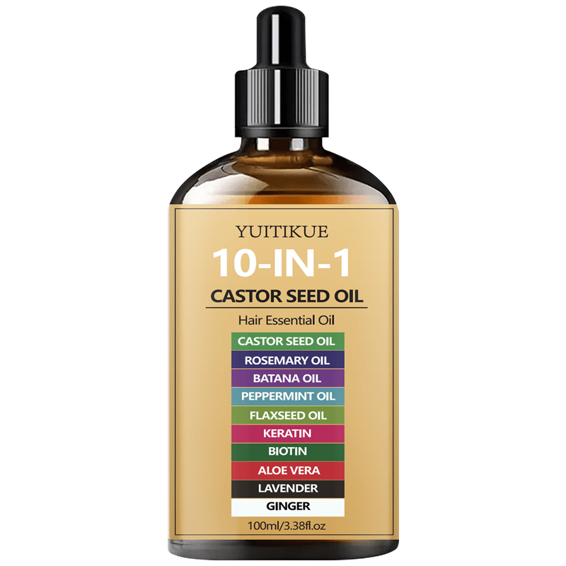 Image of 100ml/3.38fl. Oz Ten-in-one Hair Care Oil, Rich In Castor Oil, Rosemary Oil, Babassu Oil, Peppermint Oil, And Oil, Eliminate Split Ends, Moisturizes And Nourishes Your Hair, Leaving And .