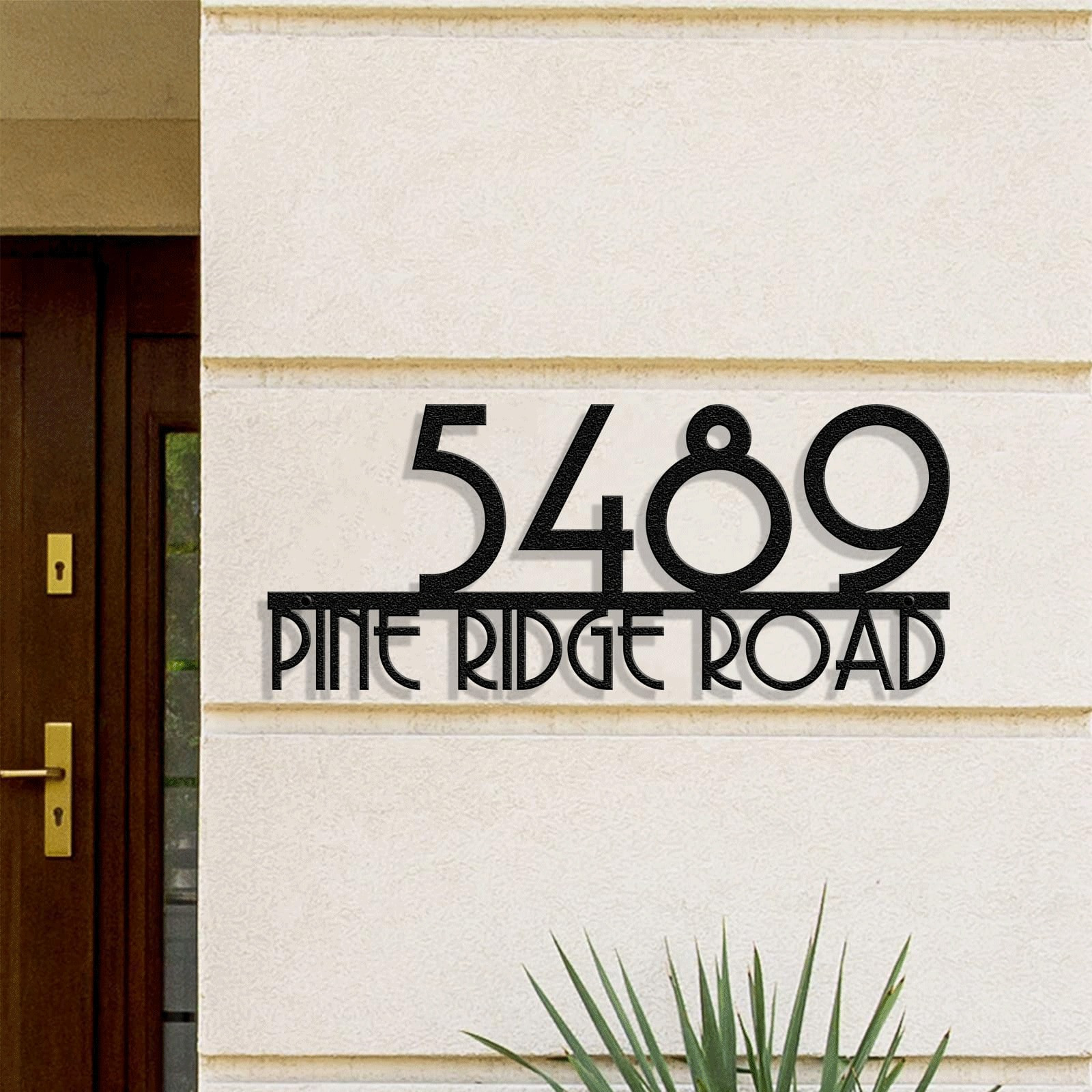 Custom Metal House Number Sign - Modern Outdoor Address Plaque with Street Name, Wall Art Decor - Unique Handmade New Home Gift by Briartw