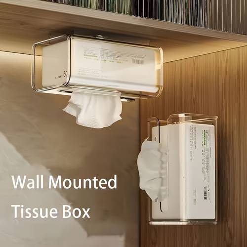transparent plastic tissue box suitable for bathroom kitchen office and living room storage open style design durable material compatible with decorative styles