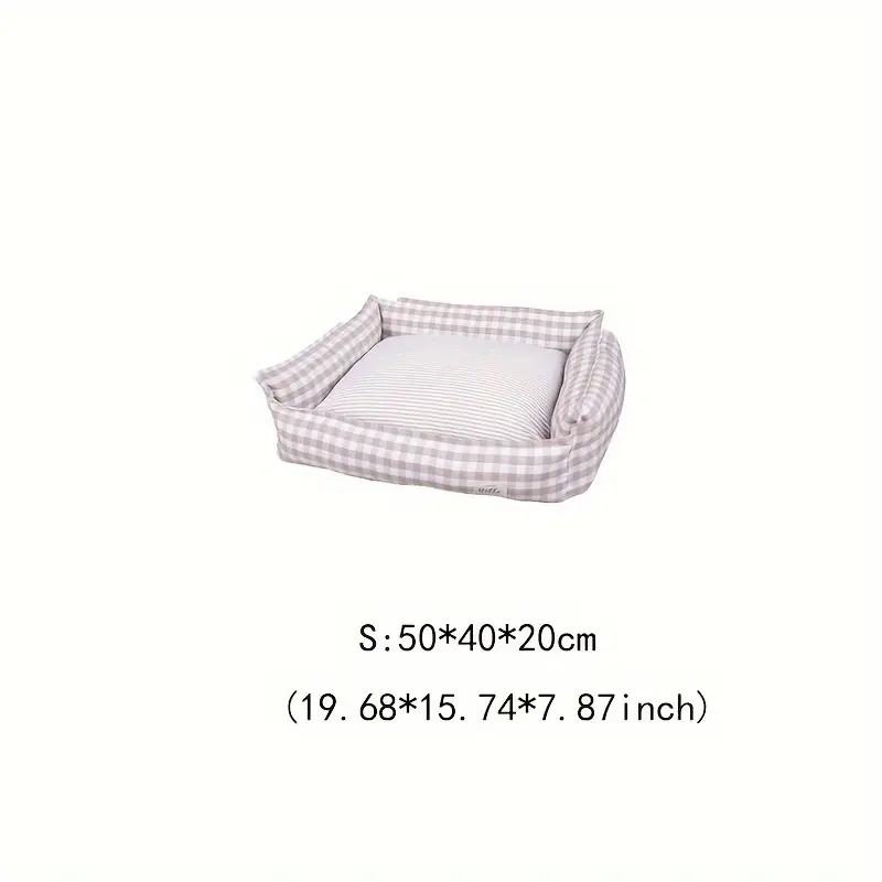 cozy checkered pet bed for dogs cats removable washable polyester nest indoor comforter style bedding with vacuum packaging for plush cushion durable construction home pets Product details 6