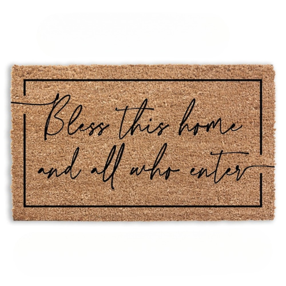 TEMU This Home And All Who Enter Doormat, Front Welcome Door Mat, Holiday Decoration, Indoor Doormat, Rectangular Doormat, Not Easy To Fade, Easy To