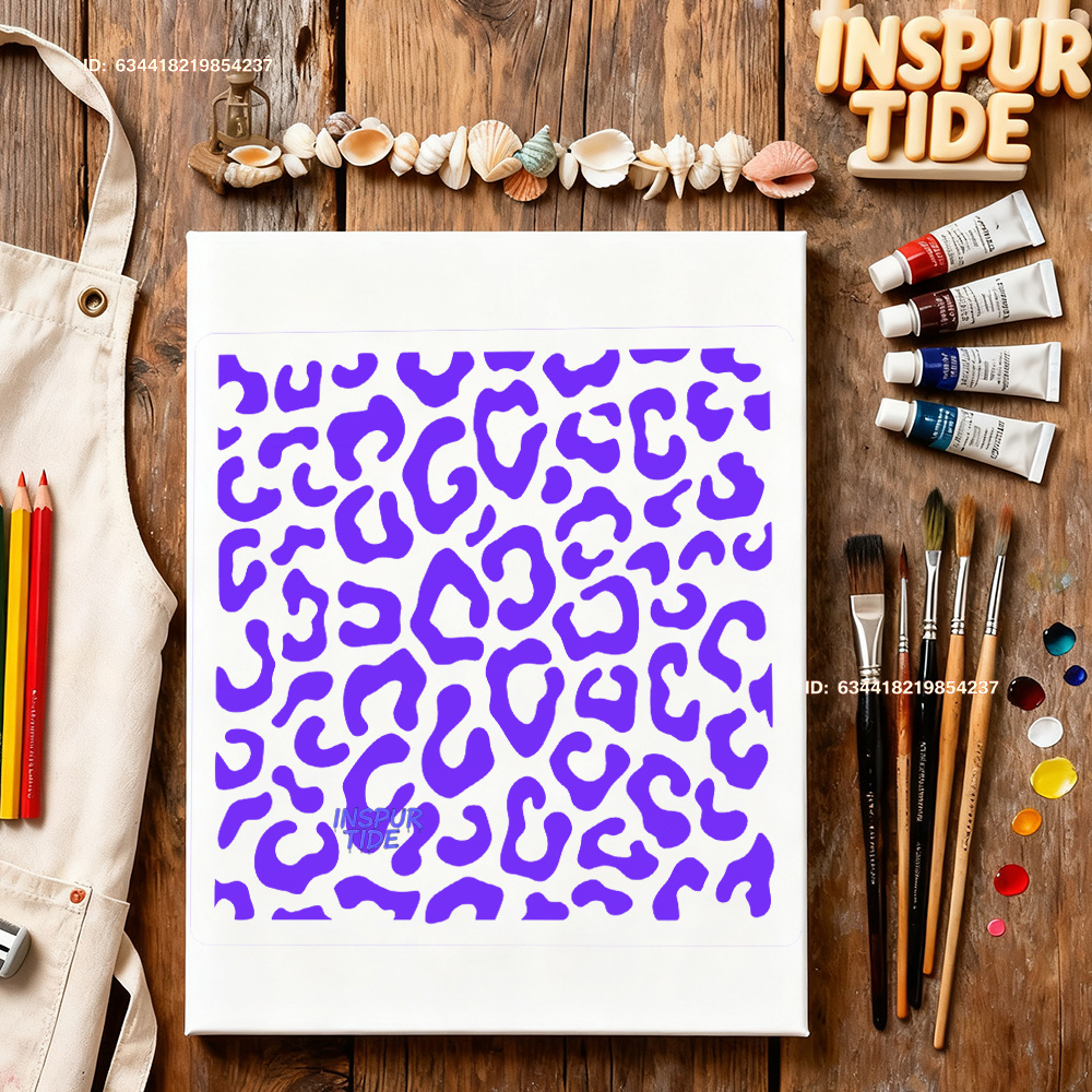 Geometric Leopard Pattern Theme Hollow-out Painting Template
