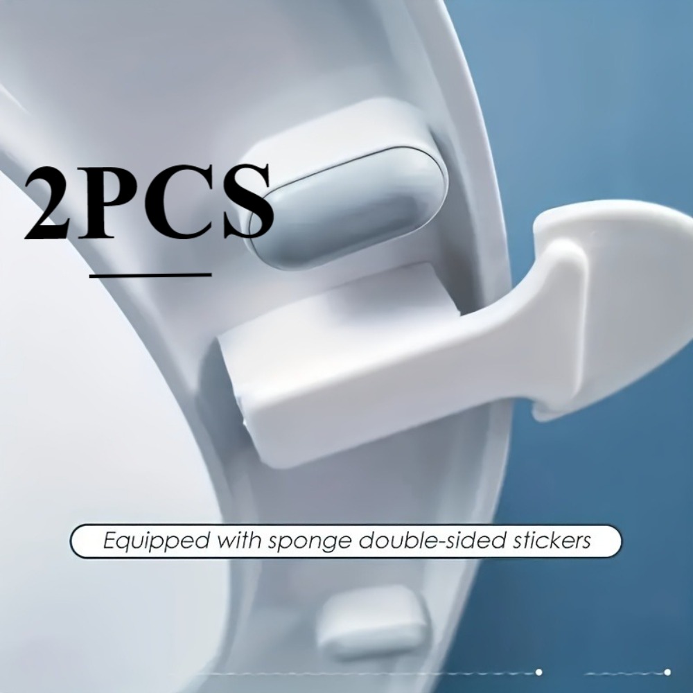 TEMU 2 pièces Releveur de Toilette Blanc, Releveur de Siège de Toilette Portable Instantané, Couvercle Basculant à Main, Releveur de Couvercle de