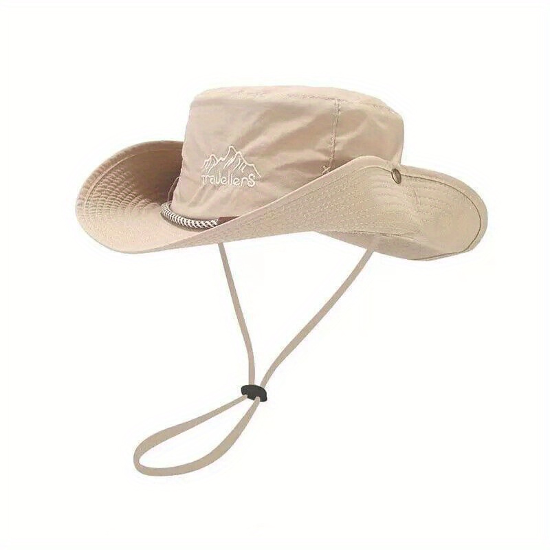 mens breathable bucket hat foldable summer panama   protection wide brim adjustable chin strap sun hat   bush boonie fisherman cap for hiking fishing and beach  