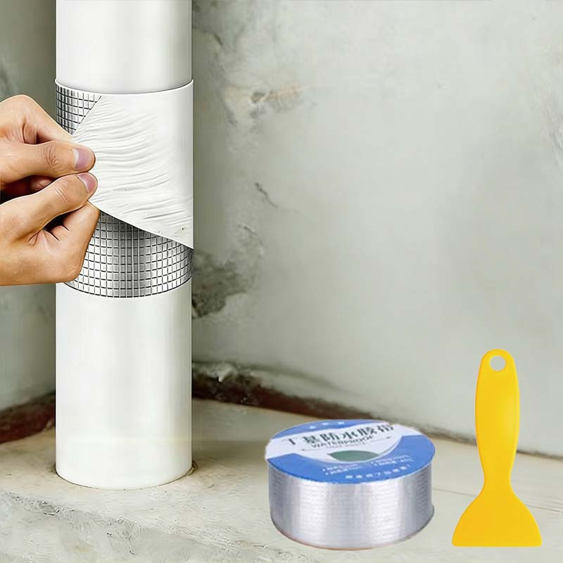 E-shop 2er-Set, Butyl-Dichtungsband für Dächer, Dachziegel, , selbstklebend, Aluminiumfolie, wasserdicht, wasserdichtes Abdichtungsband für Wände