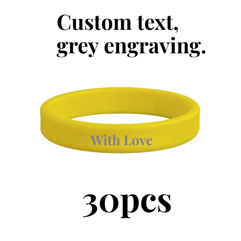 30pcs Custom Silicone Wristbands, Personalised Gift