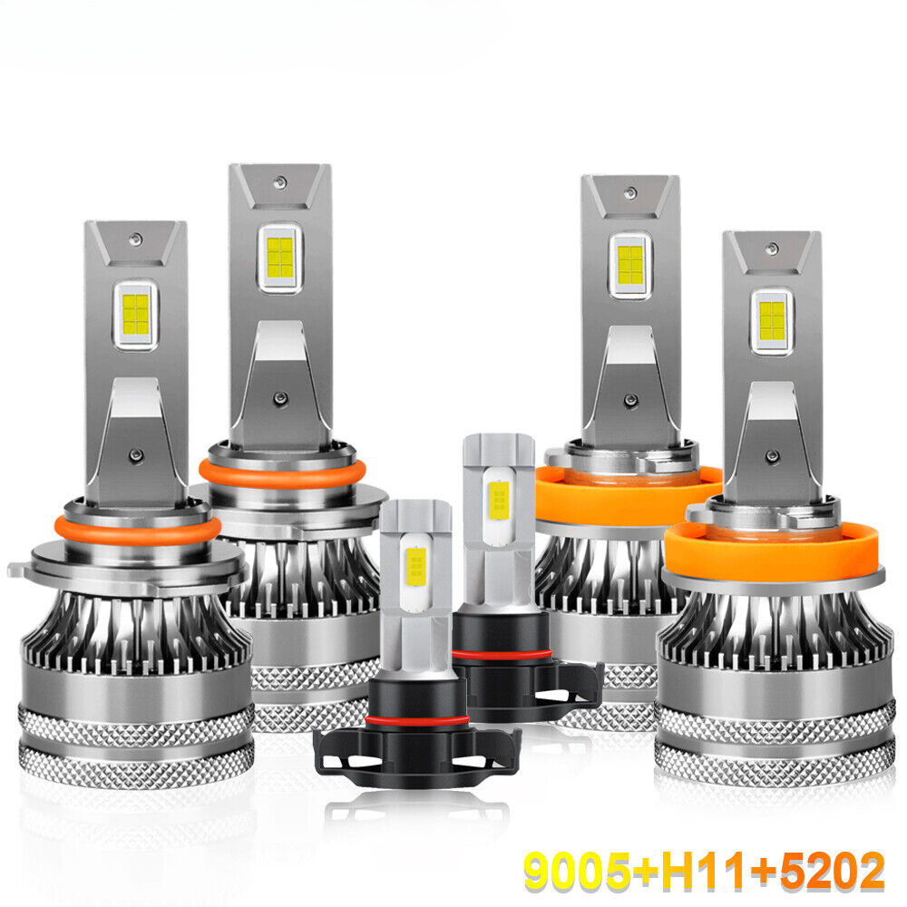 

Gmc Sierra 1500 2500 3500 (2007 2013) Led Headlight Bulbs 9005 + H11 Low + 5202 Fog Kit, Super 6000k , 6