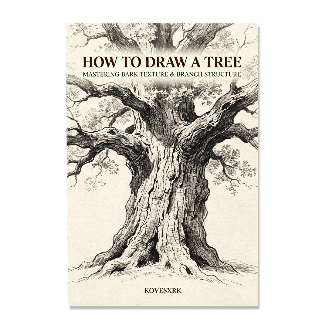 TEMU 1pc Guide de d'Arbre Livre de Dessin | Couverture de Vintage | 5.5X8.3 Pouces | Inclut Texture d'Écorce Structure de Branche Techniques de