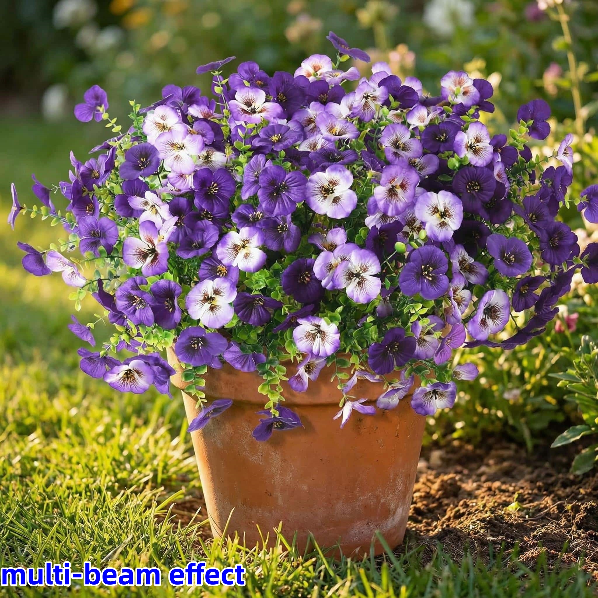 Image of 90pcs Flowers 30pcs Artificial Pansy Flowers For Outdoor, Uv Resistant Faux Silkyy Flowers For Outdoor Planters Front Door Porch Yard Patio Window Box Home Decor