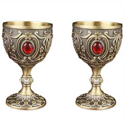 juego de de metal con relieve vintage y detalles de piedras preciosas, 1.01 oz, copas decorativas de vástago para y , regalo elegante para , halloween, acción de , navidad