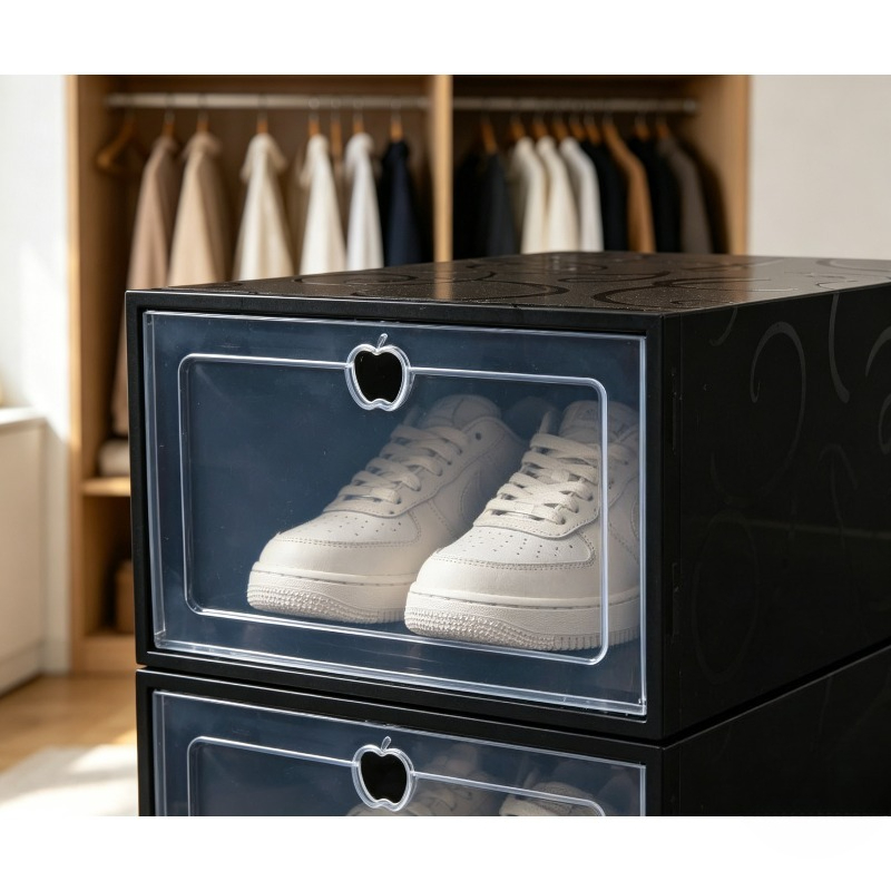 8-Pack Stackable Transparent Shoe Storage Boxes