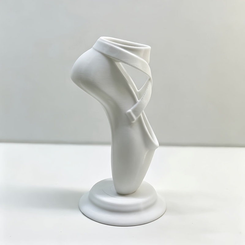 TEMU A Ballet Shoe-shaped Storage Box Made From 3d-printed Pla Material, Serving As A Pen Holder And A Makeup Brush Organizer, With A Brushed Texture