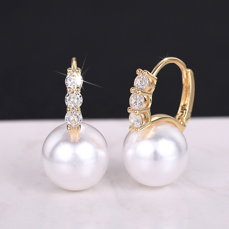 E-shop 1 Paar modische Creolen für Damen, eleganter Stil mit simuliertem Einsatz, Creolen für Damenhochzeiten, Partys, hochwertiger Schmuckzubehör