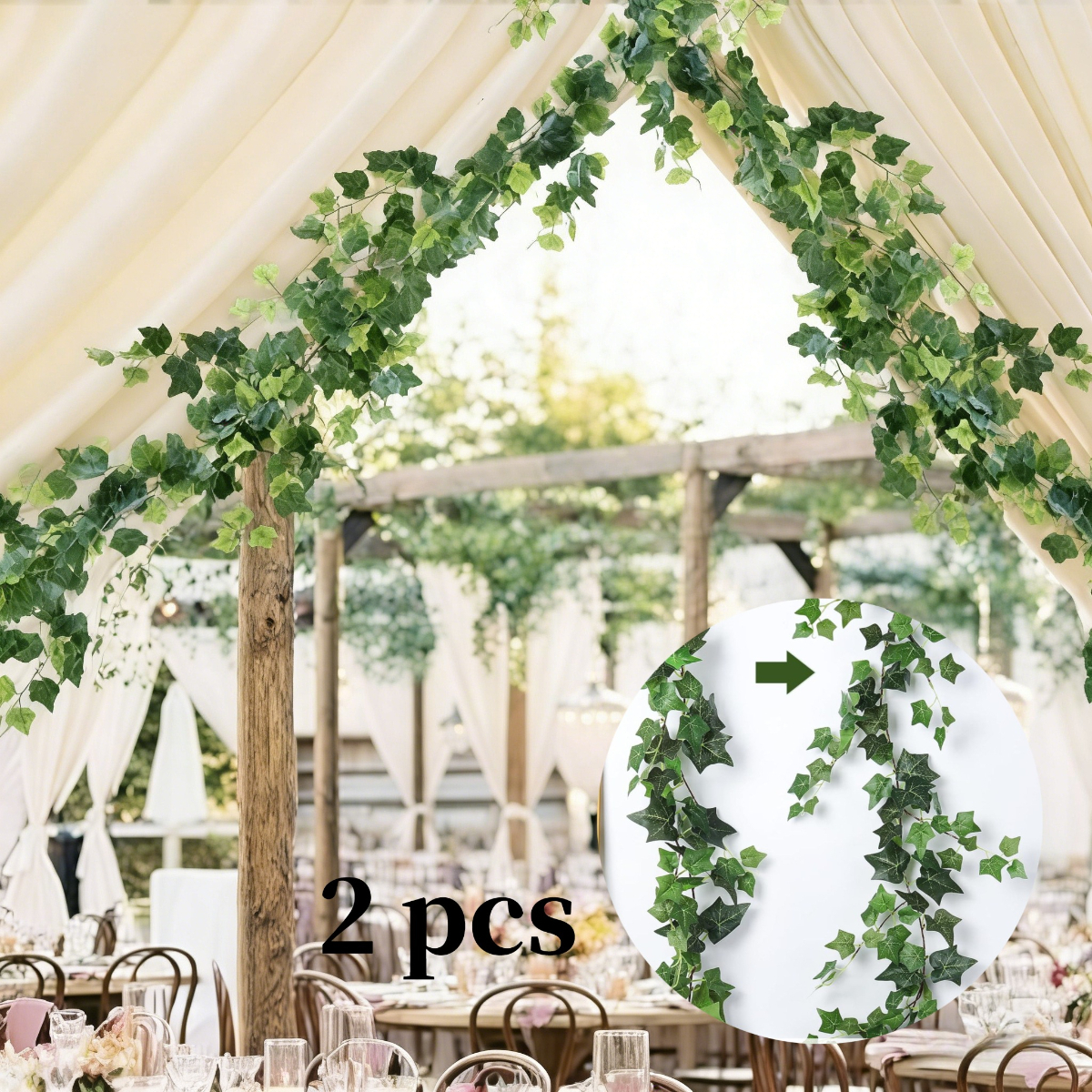 2pcs Artificial Ivy Vines 82.68in Garland Faux Hanging Plants Greenery Decoration Artificial Vines For Decor Indoor Home Wall Wedding Room Valentine's Day Decor (green) Outdoor Artificial Wall Hanging