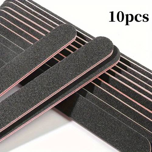 10pcs professional double sided nail files convenient for 5 time periods 100 180 grit for black sanding board washable suitable for natural nails suitable for of acrylic nails suitable for 80