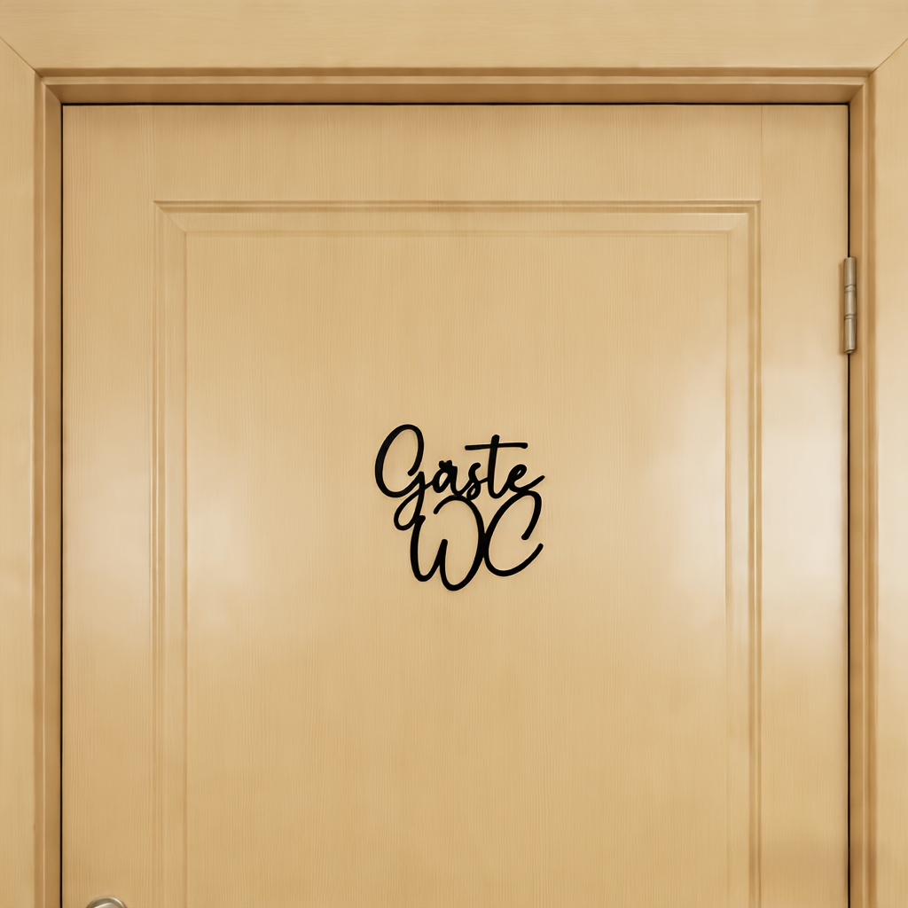 Image of An Elegant Toilet Door Sign Decoration, Suitable For Colored Doors , For Decorating Bathroom Doors, Toilet Doors, And Restroom Doors, Perfect For A Minimalist Style In A For Year (guest Restroom)