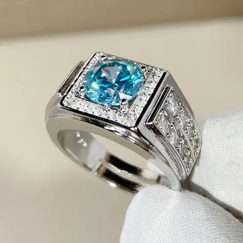 aquamarine ring for men sold on Temu United States