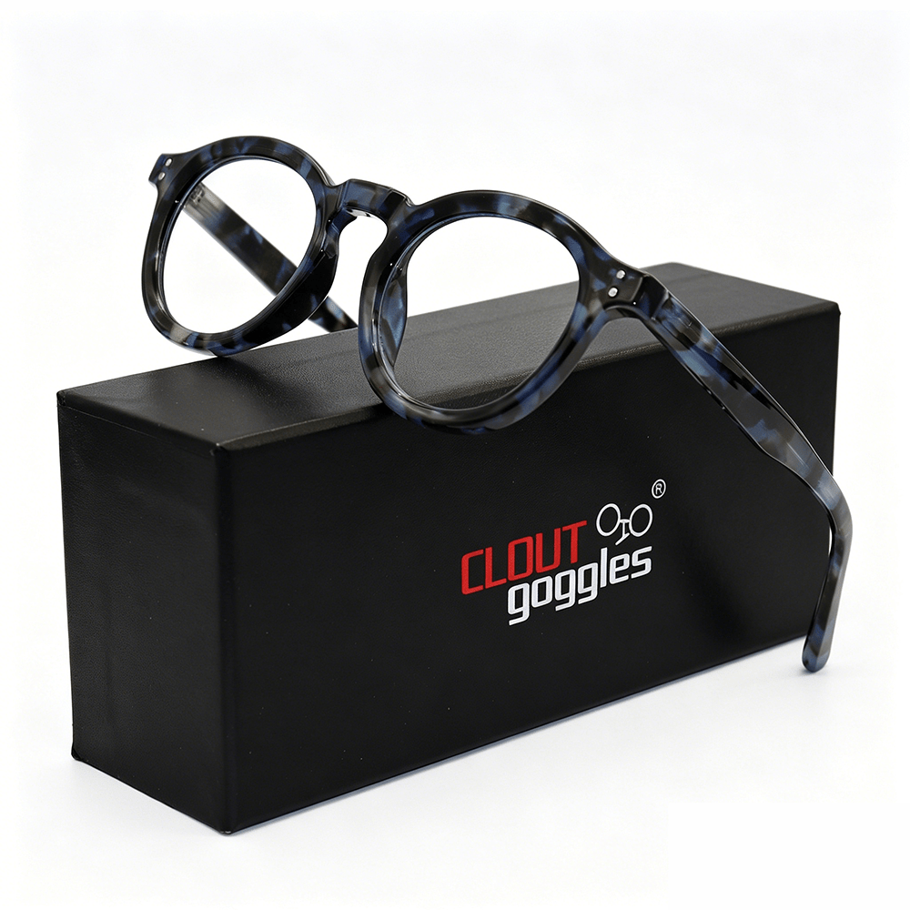 Image of Men Women Color Trendy Eyeglasses, Retro Classic Daily Casual Spectacles, Tr90 Comfortable Round Frame Glasses