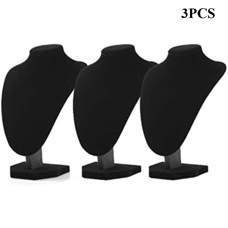 TEMU 3pcs/pack Necklace Jewelry Display Stand, Portrait Neck Rack Jewelry Display Stand Props, Medium Size Human Body Chest Home Organization Jewelry