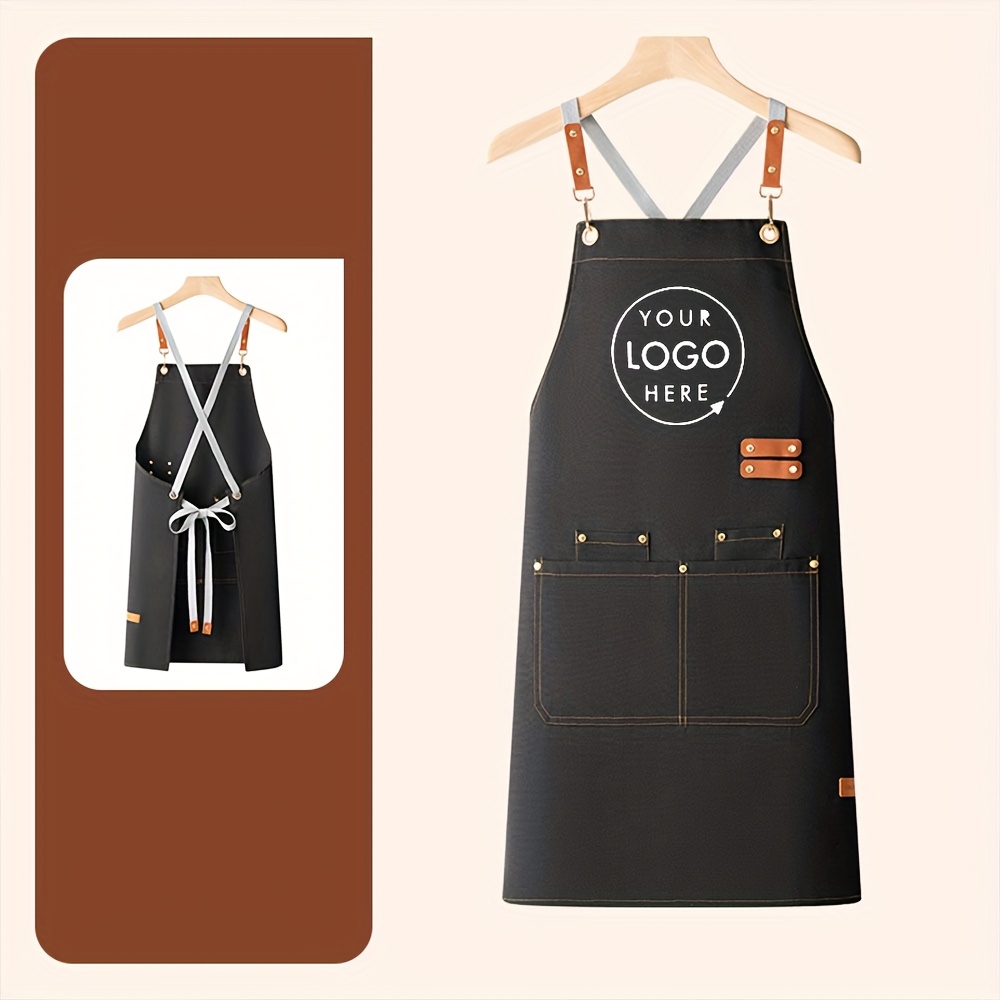 TEMU Customizable Pictures Or Logos. 1 Personalized Custom Apron- Gardening Apron, With Adjustable Neck Strap And Side Pockets- Customizable