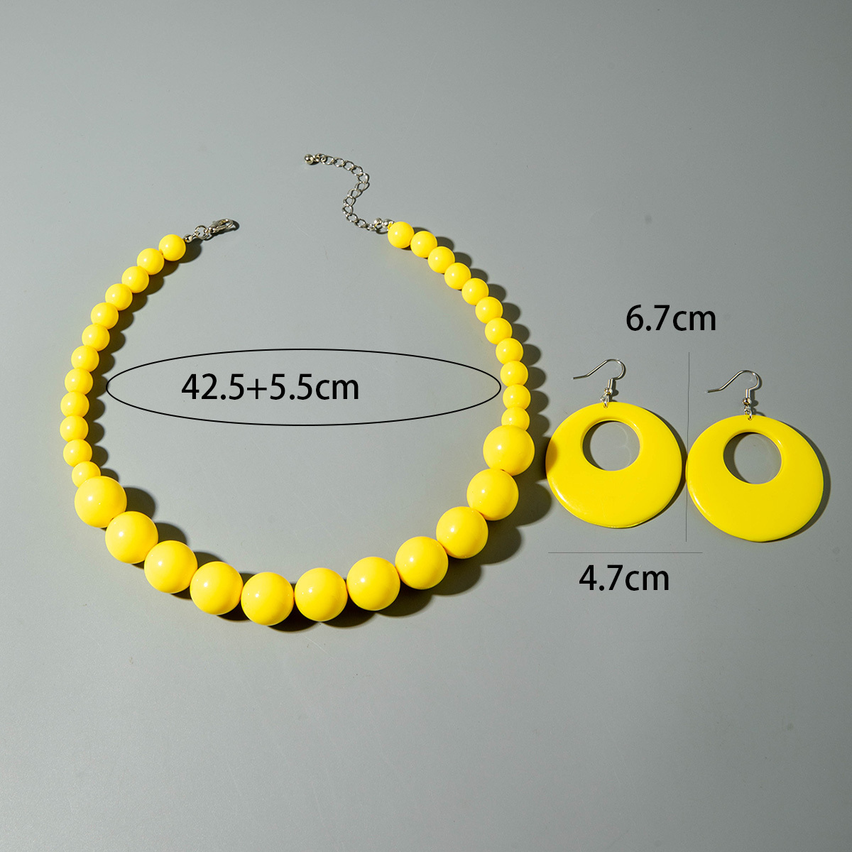 2 Unique Acrylic Bead Jewelry Sets with Circular Pendants
