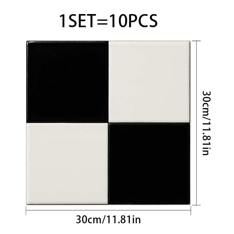 TEMU 2d Flat, 10pcs Pvc Leather Floor Tiles - And Scheme Design - Suitable For High-end Interior Decoration, Self-adhesive Removable Design, Suitable