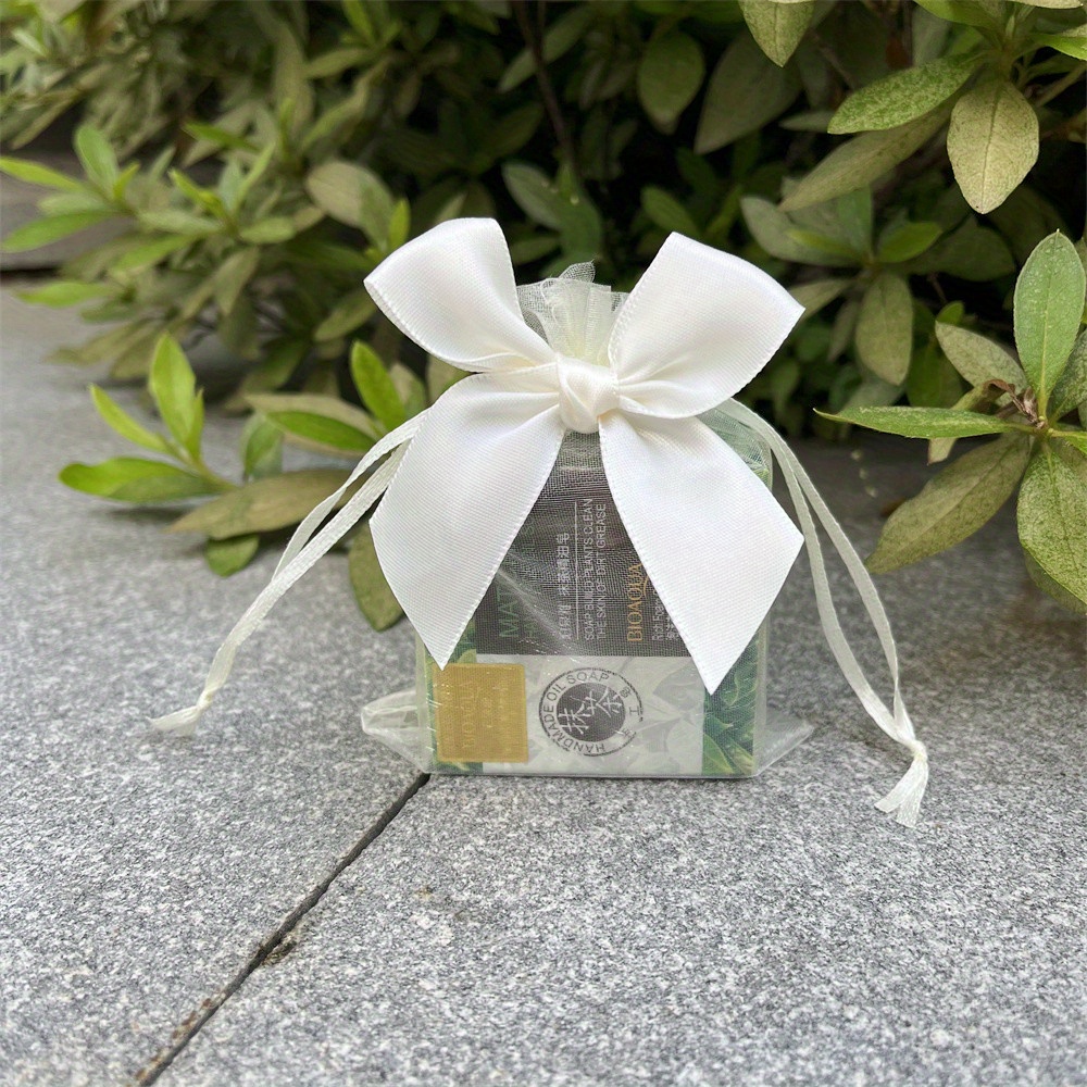 TEMU Gift For Her/him A Set Of 10 Elegant Chiffon Bags, Featuring Ribbons And Bows, With Drawstrings, Perfect For Jewelry Gifts, Ideal For Wrapping