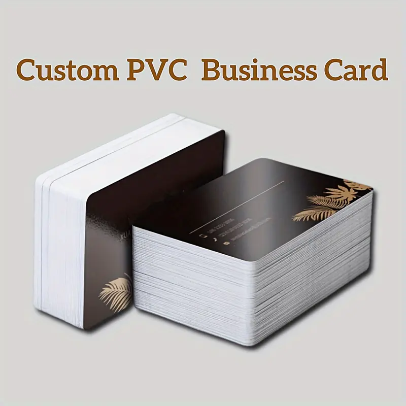200/500 парчиња кастомизирани pvc бизнис картички - 2x3.5 дизајн со двојна страна, мат завршеток, водоотпорни, персонализирани со фотографија и текст, елегантни златни листови за професионално брендирање, бизнис картички за бизнис, професионален изглед, карте од претходно квалитет. детали 0