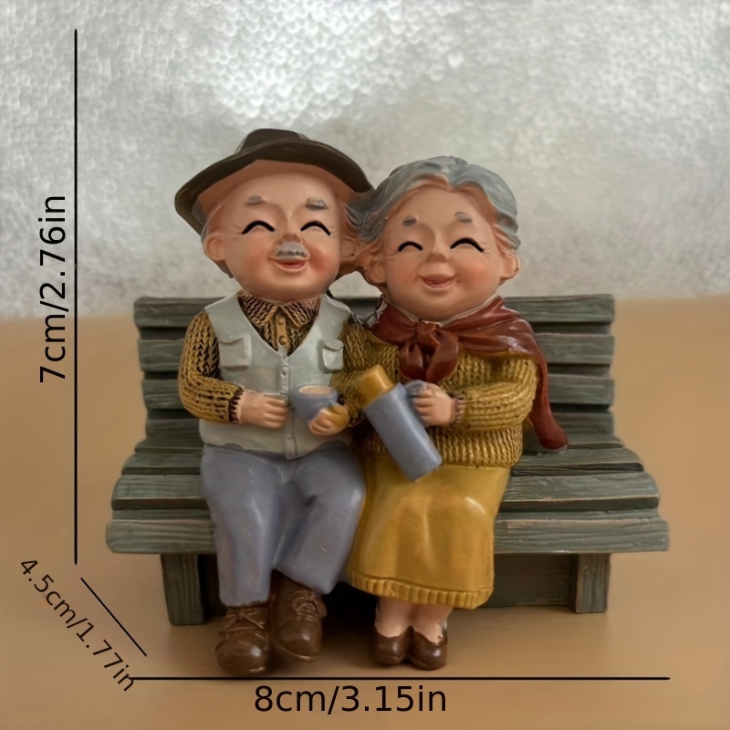 TEMU 1pc Bench Couple Figurine - Elegant Resin Romantic Statue Suitable For Christmas, Valentine's Gift, Anniversary, Shelf Decor For Mantel,