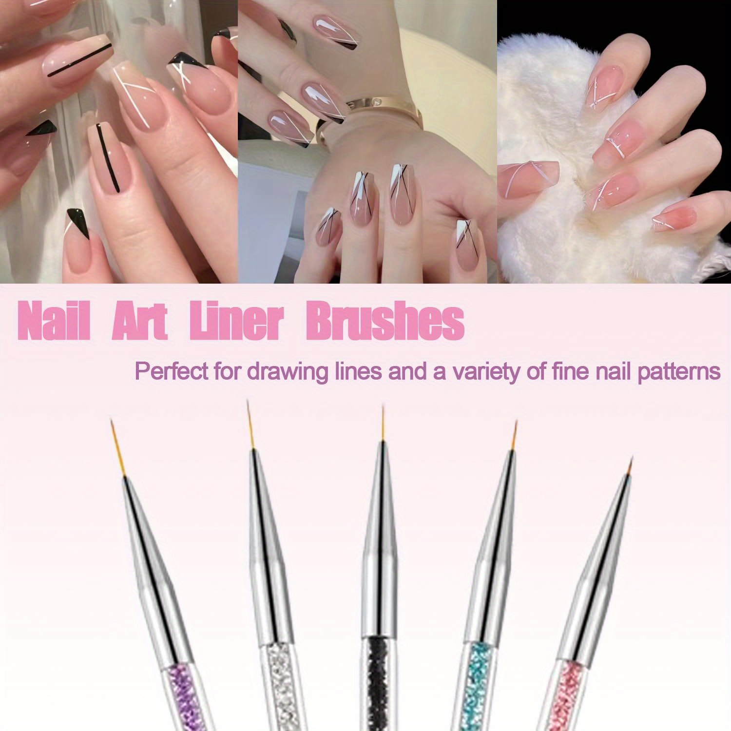 5-teiliges Nagelpinsel Set Für Nageldesign – Perfekt Für Feine Linien, Blumen & DIY Nail Art