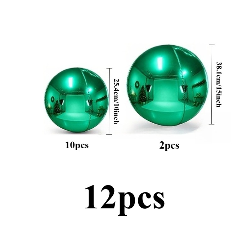 TEMU 12 grüne Folien-Partyballons, geeignet für Geburtstagsfeiern, Hochzeiten, Prinzessinnen-Themendekorationen, Winterwunderland-Dekorationen
