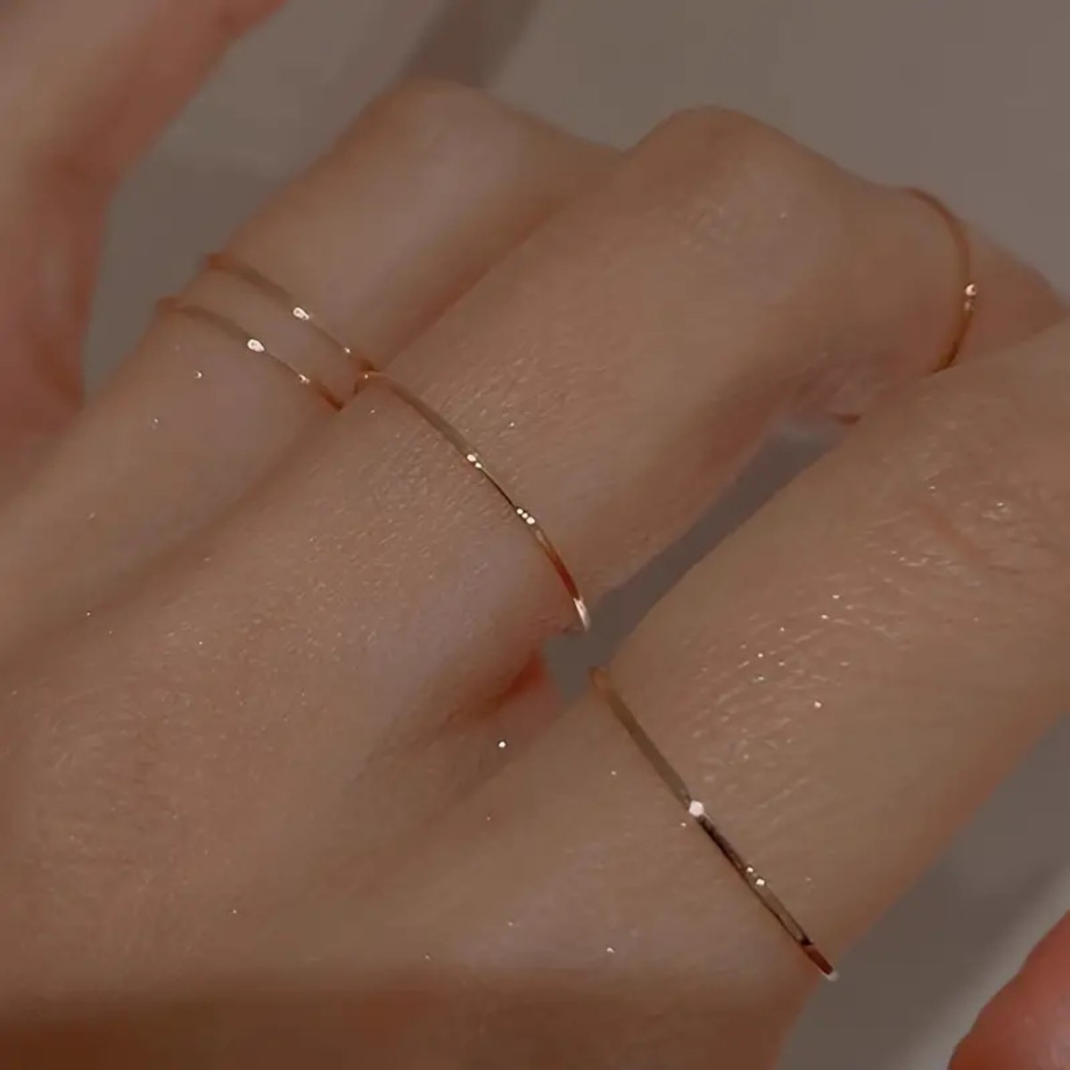 5pcs Set Of Light Luxury Stacked Rings With Multiple Sizes, Exquisite And Versatile Design, Suitable For Office, Daily, Holiday And Gift