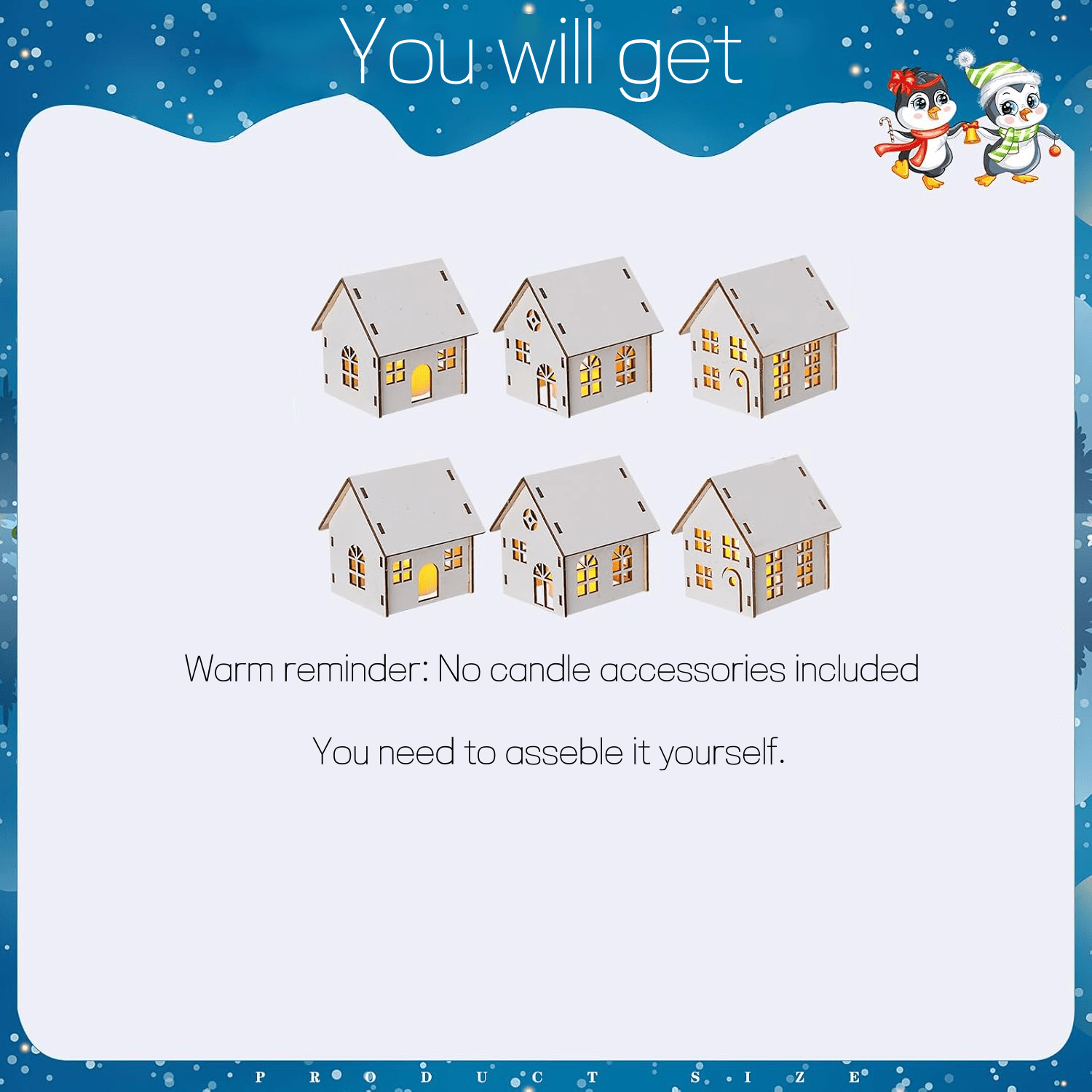 TEMU 6pcs Set Of Large And Small-sized Wooden Cabins, Suitable For Desktop Decoration In Bedrooms, Living Rooms, Offices, And Party Venues. Perfect