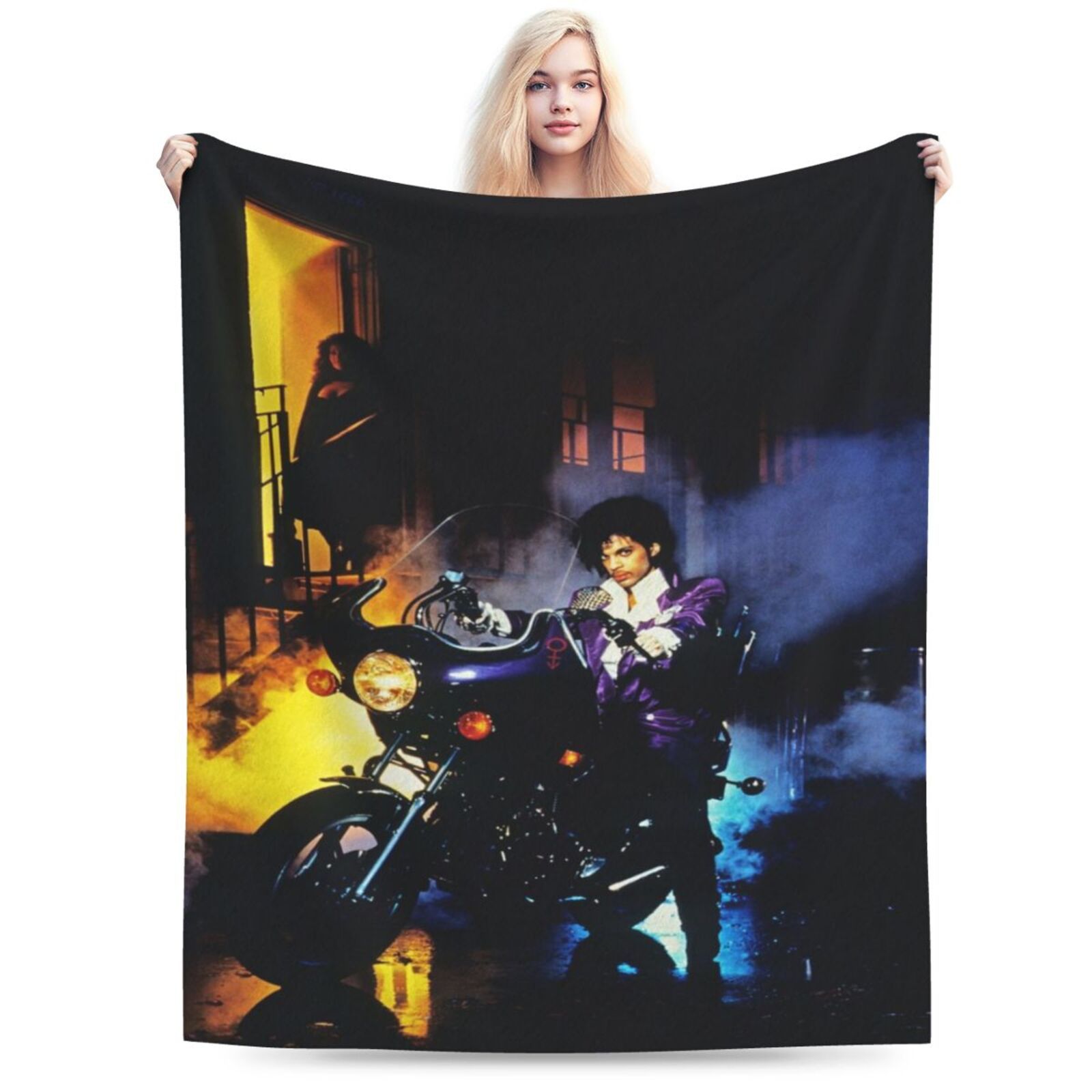 

Prince-inspired Flannel Throw Blanket, , Soft, Warm, Style, Polyester With Non-woven , For Sofa, Bed, Car, Office, Camping, Gift