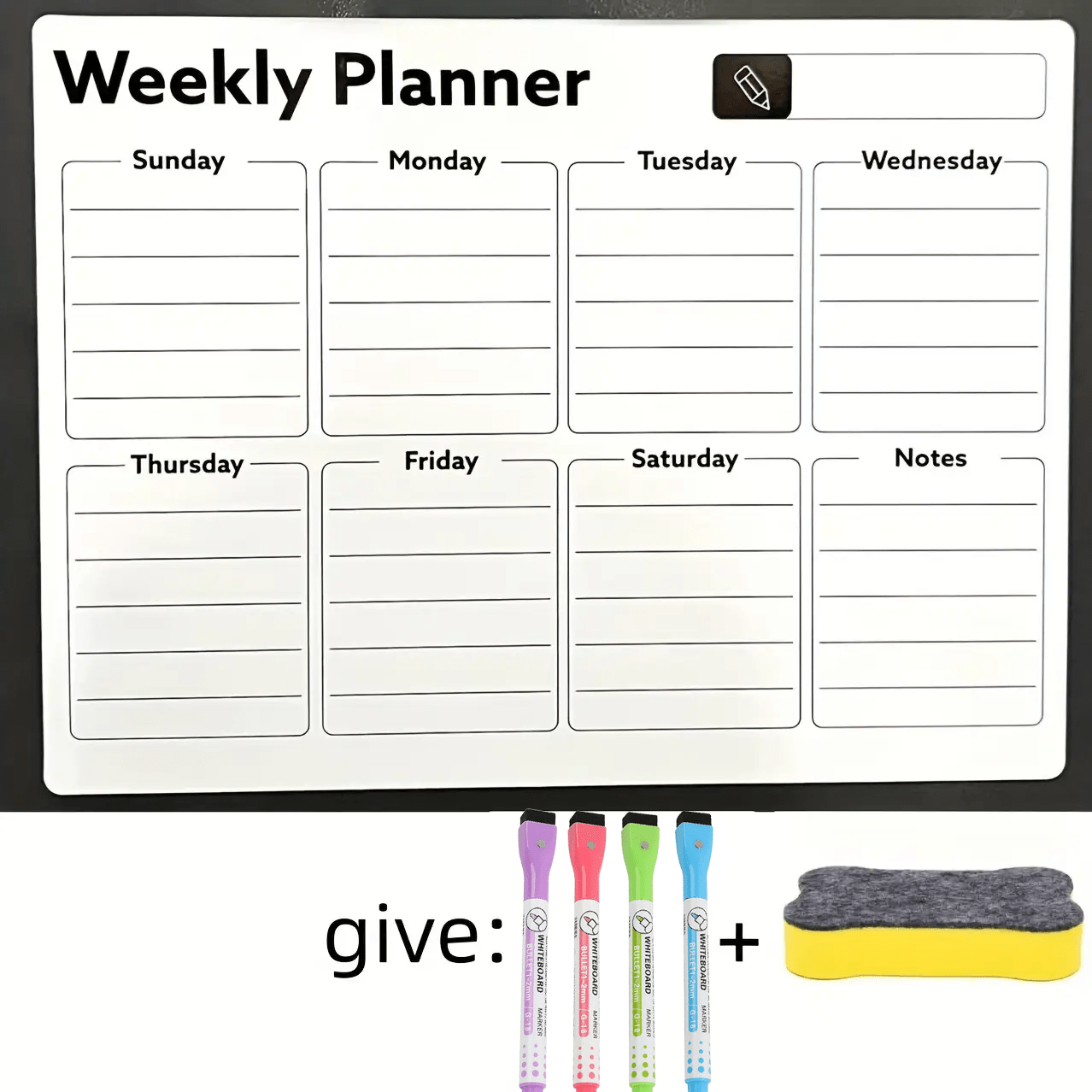 weekly planner magnetic sold on Temu United States